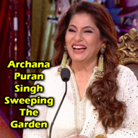 Archana Puran Singh Sweeping The Garden