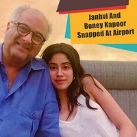 Janhvi Kapoor And Boney Kapoor Snapped At Airport