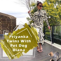 Priyanka Chopra Twins With Pet Dog Diana In Stylish Outfit