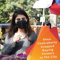 Rhea Chakraborty Snapped Buying Flowers In The City